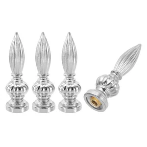 Lamp Shade Finial 25x80mm 4 Pcs M10x1mm Threaded Alloy White Table Lamps - Picture 1 of 6
