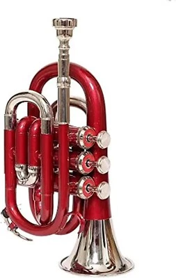 Trompeta de bolsillo Bb instrumentos musicales de latón mejores para principiantes, intermedios o A Foto 1 de 4