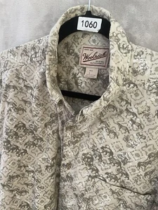Vintage Woolrich shirt large flannel Moose Bear Long Sleeve Button Down gorpcore - Picture 1 of 15