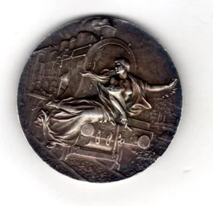 Médaille Compagnie des Chemins des Fer Est VERNON 41 mm ARGENT MASSIF SILVER - Picture 1 of 3