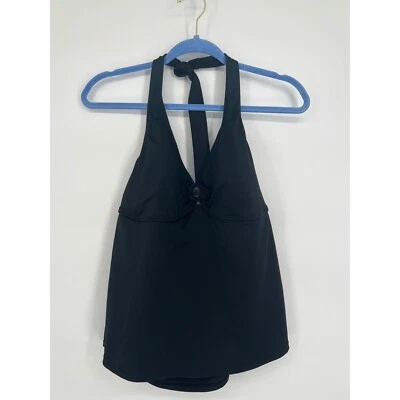 Jaclyn Smith Halter Tankini Top Traje de baño Negro Acolchado Traje de baño para mujer Talla 16 Foto 1 de 4