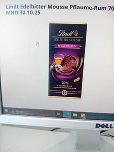 Lindt Edelbitter Mousse Schokolade 4 Tafeln - Plaume Rum - Mit Alkohol - 150g - Bild 1 von 1