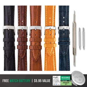 Morellato Volterra Genuine Teju Lizard Leather Watch Band + Bonus Battery - Picture 1 of 26