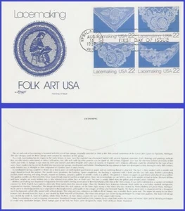 USA4 #2351-54 U/A ARTMASTER FDC BL4 Lacemaking - Bild 1 von 1