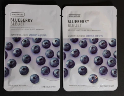 Real Nature - The Face Shop Blueberry Face Mask 0.70 oz/each - set of 2 - Image 1 of 2