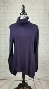 New York & Co women's long sleeve stretch knit turtle neck sweater size L bb09 - Picture 1 of 9