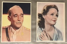 7 Diff 1930’s Movie Star Cards. Full Color 4 1/2 X 6. Anon. Pub. English. MT Cd