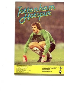 Spurs v West Brom League Cup semi 10th Feb 1982 Programme Free Postage Mint - Picture 1 of 1