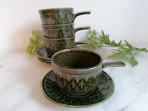 4 x Vintage Staffordshire Handled Soup Bowls and Saucers - Picture 1 of 12