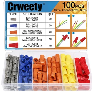 100PCS Wire Connectors Nuts Electric Caps Twist Insulating Assortment - Picture 1 of 12