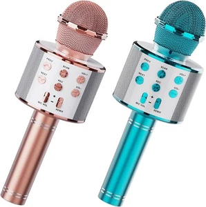 Wireless Bluetooth Karaoke Microphone 2 Pack, 4-in-1 Handheld Mic Speaker - Picture 1 of 7