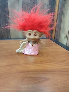 Ace Novedad Tesoro Troll Muñeca Sirena Conjunto Pelo Rojo Ojos Rojos - Imagen 1 de 7