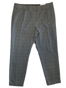 Pantalones elásticos a medida Lane Bryant para mujer 14 ajuste regular grises cuadros ventana - Imagen 1 de 12