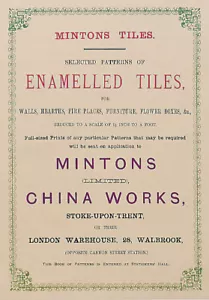 MINTON'S TIILES: Reprint of a Minton China Works Tile Catalogue - Picture 1 of 1