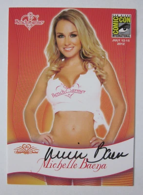 2012 BENCHWARMER MICHELLE BAENA SAN DIEGO COMIC CON PROMO AUTOGRAPH CARD AUTO - Image 1 of 2
