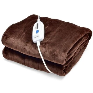 130 x 180 cm Electric Heated Blanket Soft Heating Blanket Throw 4 Heating Levels - Picture 1 of 9