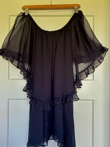 FREE PEOPLE schwarzes schulterfreies Babydoll-Kleid aus Chiffon Größe S - Bild 1 von 3