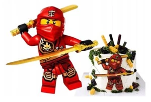 Ninjago Essbar Jungen Fabel Shuriken Tortenaufleger Torte Geburstag + TEXT - Bild 1 von 6