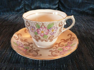 VINTAGE COLCLOUGH CHINA 6-c21 Tea Cup and Saucer FLORAL Design - Picture 1 of 9