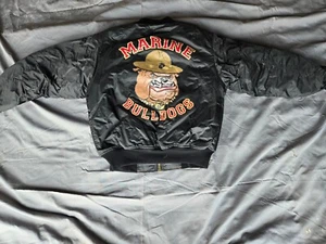 GIACCA VINTAGE ROTHCO US MARINES BULLDOGS NERA REVERSIBILE RASO MA-1 Small - Foto 1 di 9