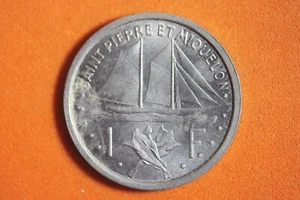 1948 Saint Pierre & Miquelon 1 Franc Aluminum Coin #M18850 - Picture 1 of 2