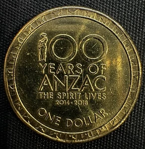 2014 $1 - 100 YEARS OF ANZAC - Australian One Dollar Coin - Picture 1 of 2
