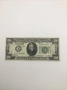 1928 US $20 Twenty Dollar Green Seal Federal Reserve Note, 3 Pennsylvania, Great - Picture 1 of 7