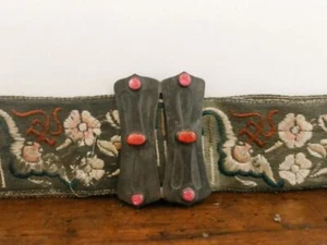 Antique Art Nouveau Asian Motif w/Pewter Belt 1920's - Picture 1 of 6