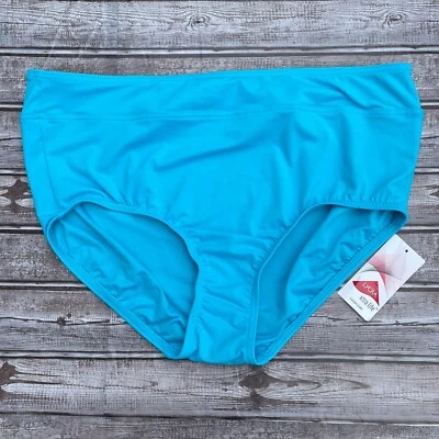 Pantalones de bikini LANDS END natación control de barriga ropa de resort turquesa plus 16 16W Foto 1 de 4