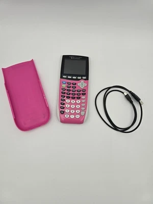 TI-84 Plus C Silver Edition Graphing Calculator Pink & White - Image 1 of 4