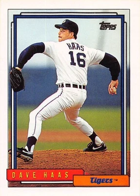 Dave Haas 1992 Topps 665 Detroit Tigers Baseball Card - Image 1 of 2