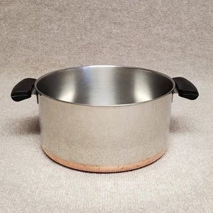 Olla de colección Revere Ware de 4 1/2 cuartos de galón de galón anterior a 1968 fondo de cobre inoxidable sin tapa - Imagen 1 de 7