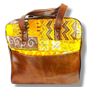 Vintage Thermos Picnic Bag Vinyl Insulated Case 70’s Retro Pattern Zip, Pockets - Picture 1 of 13