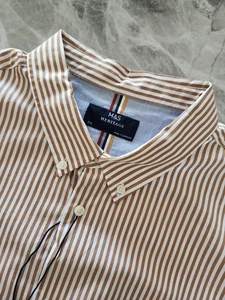 M&S HERITAGE Pure Cotton Striped Shirt ~ Size 2XL - Picture 1 of 8