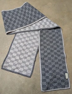 GUCCI 100% Cashmere GG Scarf Authentic - Picture 1 of 6