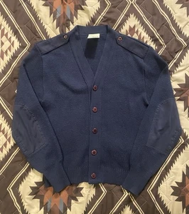 Vintage Military Equipment Corp of America Strickjacke Herren 36R Blau Wollpullover - Bild 1 von 9