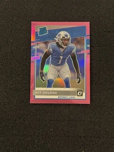 Donruss Optic Pink Prizm 2020 clasificación novato #193 Jeff Okudah Detroit Lions - Imagen 1 de 2
