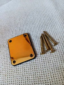 GOLD FENDER NECK PLATE With Neckplate Screws - Picture 1 of 3