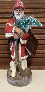Scultura 1987 Michael Garman Natale Uomo di Montagna Babbo Natale Figura USA Firmata 10" - Foto 1 di 18