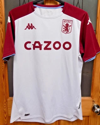 Aston Villa Football Shirt Men's Kappa CAZOO LOGO White/Claret 42 ins Chest VGC - Image 1 of 3
