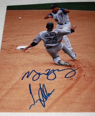 Michael Young & Troy Glaus dual signed 8x10, WORLD SERIES, AL CHAMPS, Proof, COA Foto 1 de 2