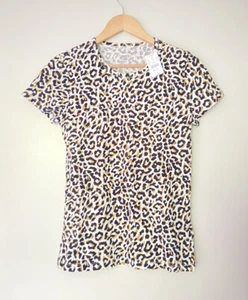 NWT J Crew Women's Animal Print Collector’s Tee Leopard Cheetah Sz S 100% Cotton - Picture 1 of 4