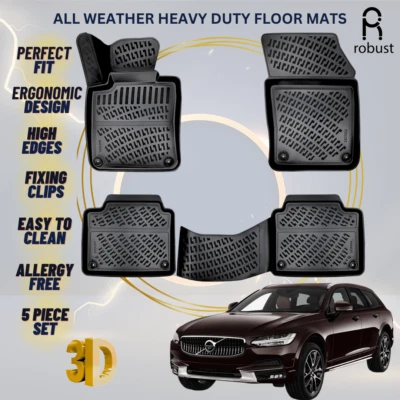Floor Mats Liners For Volvo V90 2016-2025 All Weather Heavy Duty 3D Car Rugs New - Изображение 1 из 4