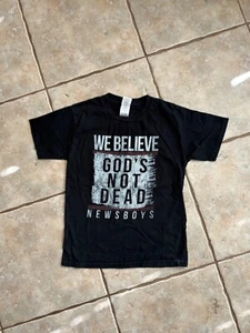Kids Black Newsboys T Shirt, XL (10) We Believe God’s Not Dead, Youth Tee, Relig - Picture 1 of 4