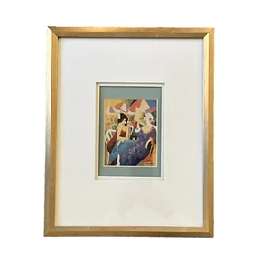 Art Print, Isaac Maimon, Two Ladies in the Afternoon, Matted, Framed 5x4 - Picture 1 of 3