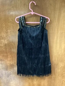 GIRLS NWOT  "UNBRANDED BLK SLEEVELESS 20'S FLAPPER DRESS COSTUME .SIZE 3T-4T - Picture 1 of 2