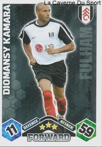 DIOMANSY KAMARA # SENEGAL FULHAM.FC CARD PREMIER LEAGUE 2010 TOPPS
