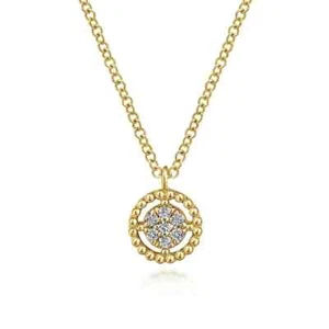 Gabriel & Co  14K Yellow Gold Diamond Spike Pendant Necklace 17.5" - Picture 1 of 4