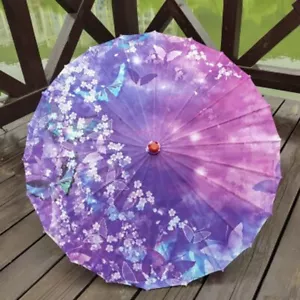 Umbrella Japanese umbrella Purple Purple Butterfly Sunny - Picture 1 of 4