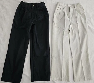 Lot of 2: Boys Size 12 SLIM Adjustable Waist Pleated School Pants Uniform - Picture 1 of 13